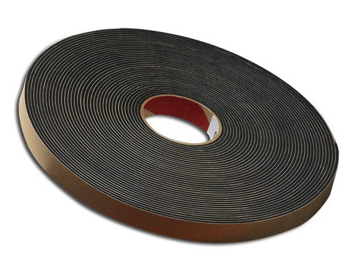 1” Thick Neoprene Foam Strip, 2.63” Width x 25’ Length, Black