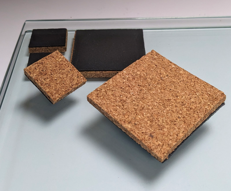 1/4" x 2" x 2" Cork Foam Shipping Pads