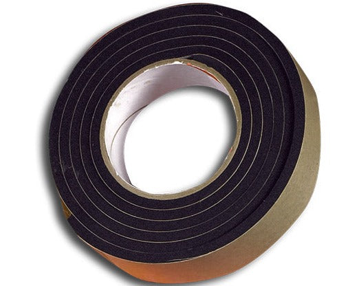 1” Thick Neoprene Foam Strip, 2.63” Width x 25’ Length, Black