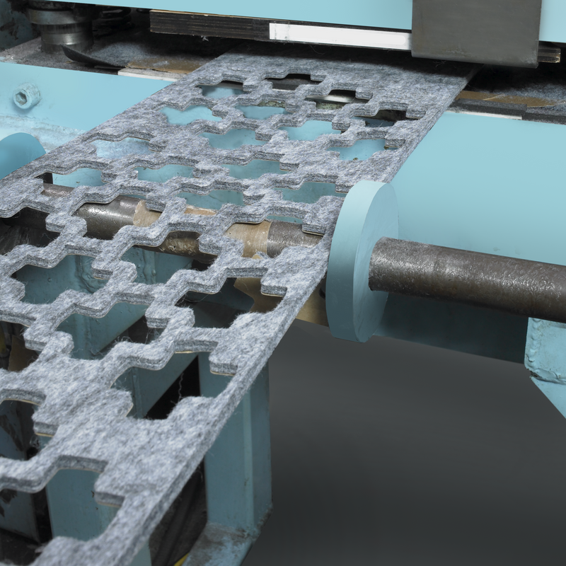 1/8” Thick Commercial Grey Felt Strip, 1.50” Width x 75’ Length, Rubber Adhesive