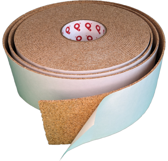 1/16" Thick Cork Tape, 1" Width x 100' Length, Acrylic Adhesive