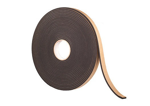 1” Thick Neoprene Foam Strip, 2.63” Width x 25’ Length, Black
