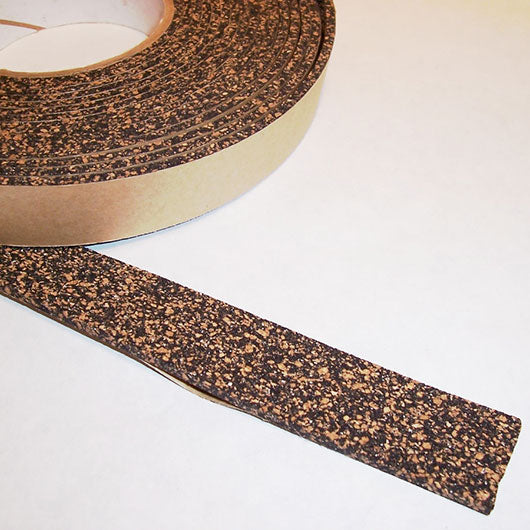 1/32" Thick Cork Rubber Tape, .25" Width x 100' Length, Acrylic Adhesive