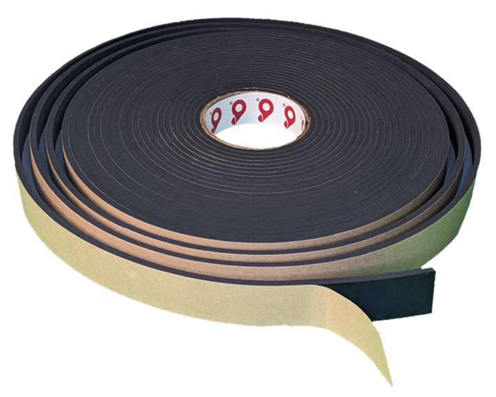 10-RL Pack 1/4” Thick Neoprene Foam Tape, 1/4” Width x 18’ Length