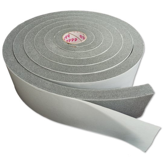 1/4” Thick Polyether Urethane Foam Strip, 4” Width x 50’ Length, Charcoal
