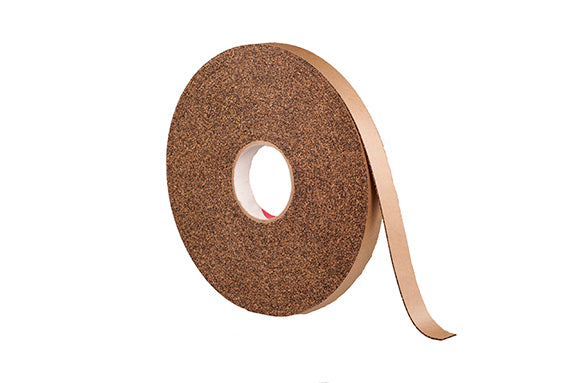 1/8" Thick Cork Rubber Tape, 2" Width x 50' Length, Acrylic Adhesive