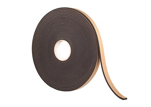 1” Thick Neoprene Foam Strip, 2” Width x 25’ Length, Black