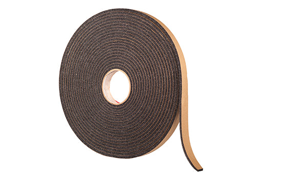 1” Thick Polyester Urethane Foam Strip, 3” Width x 25’ Length, Charcoal