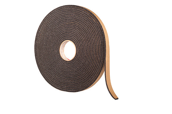 1/4” Thick Polyester Urethane Foam Strip, 1” Width x 50’ Length, Charcoal